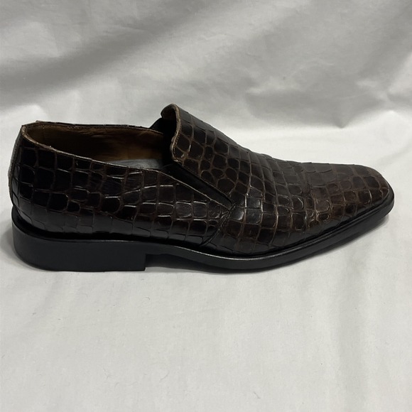 Michael Toschi Rocco Loafer 10.5 Brown Calfskin Crocodile Print Carbonlite Italy main image 4